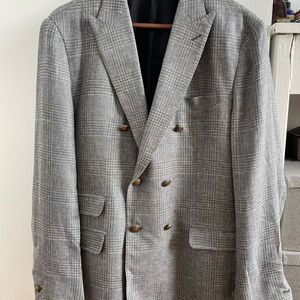 Eleventy Emenegilo Zegna double breasted jacket unlined grey summer spring 40R